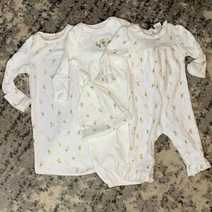 Floral Gown set with cap